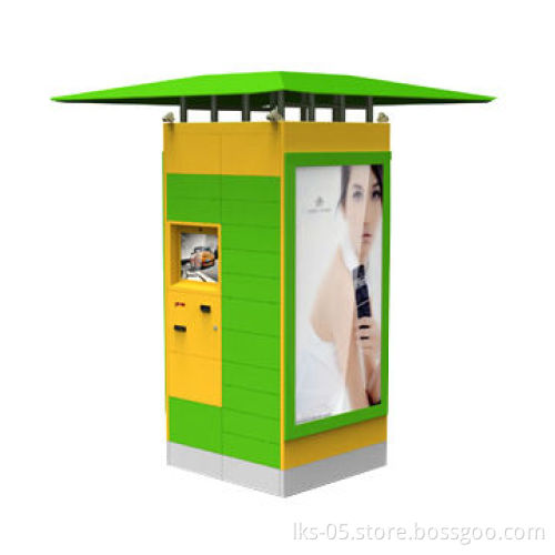 Industrial enclosures kiosk with touch screen and AD display for outdoor use